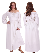ROSE White – Medieval Viking Renaissance Cotton Poplin Dress
